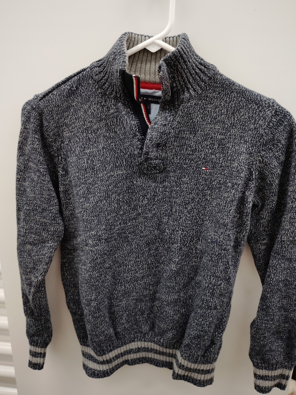 Tommy Hilfiger Boy's Grey Marled Quarter-Zip Sweater
